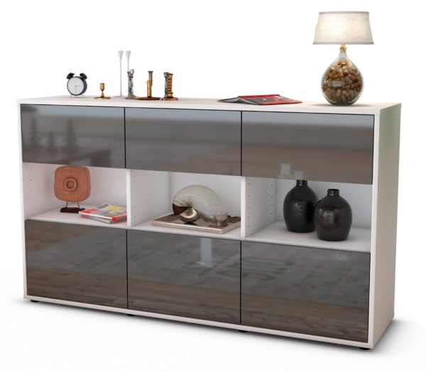 Sideboard Dorett, Grau (136x79x35cm)
