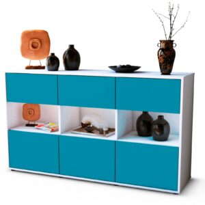 Sideboard Dorett, Türkis (136x79x35cm)