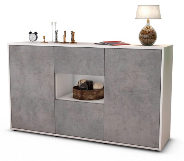 Sideboard Doriana, Beton (136x79x35cm)