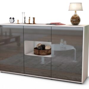 Sideboard Doriana, Grau (136x79x35cm)