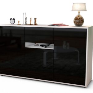 Sideboard Dorina, Schwarz (136x79x35cm)