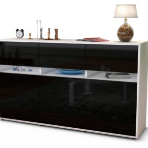 Sideboard Dorinde, Schwarz (136x79x35cm)