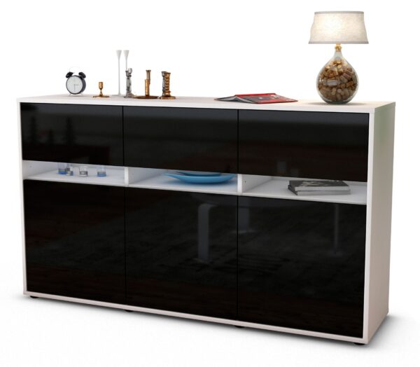 Sideboard Dorinde, Schwarz (136x79x35cm)