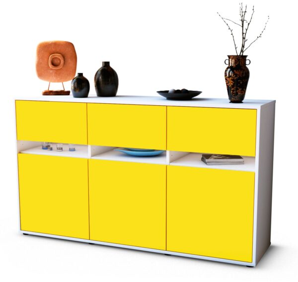 Sideboard Dorinde, Gelb (136x79x35cm)