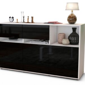 Sideboard Dorotea, Schwarz (136x79x35cm)