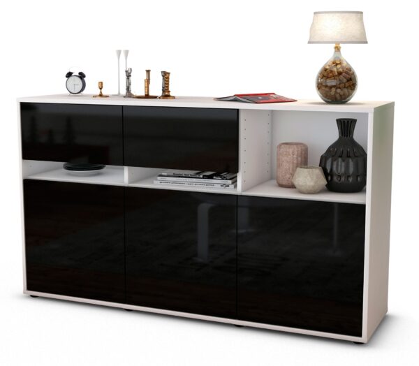 Sideboard Dorotea, Schwarz (136x79x35cm)