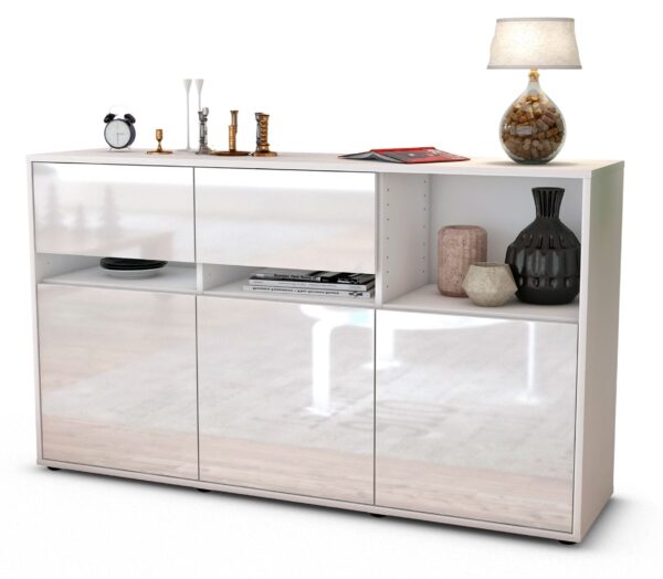 Sideboard Dorotea, Weiß (136x79x35cm)