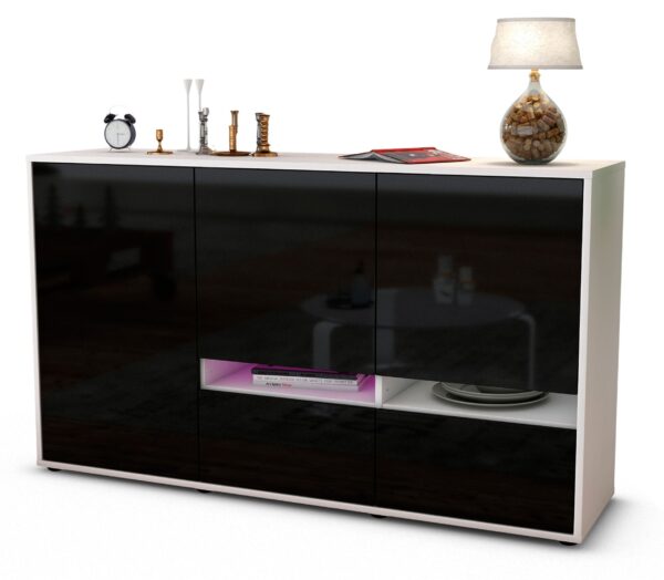 Sideboard Ebe, Schwarz (136x79x35cm)
