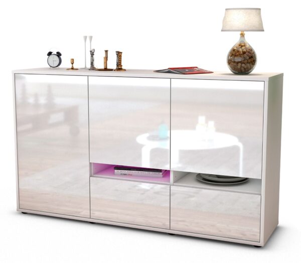 Sideboard Ebe, Weiß (136x79x35cm)