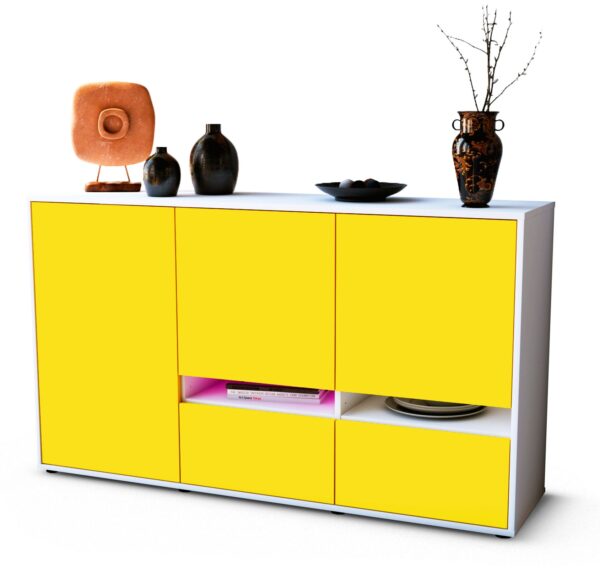 Sideboard Ebe, Gelb (136x79x35cm)