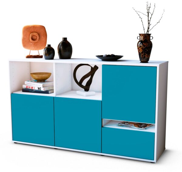Sideboard Eda, Türkis (136x79x35cm)