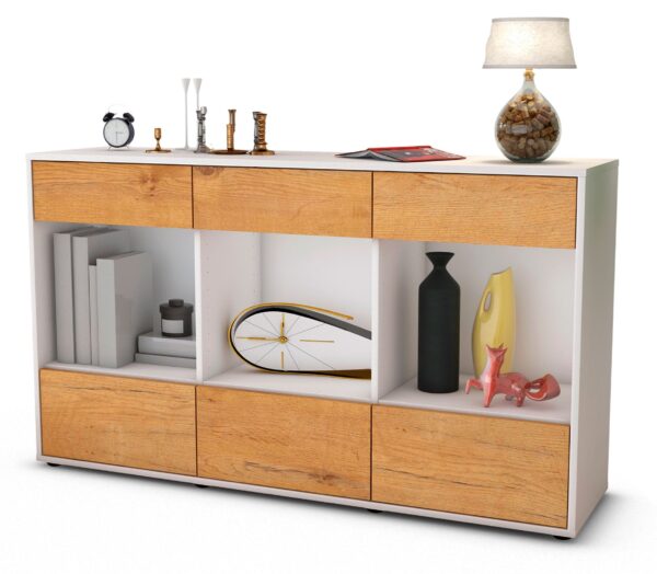 Sideboard Efisia, Eiche (136x79x35cm)
