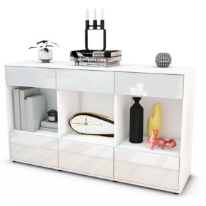 Sideboard Efisia, Weiß (136x79x35cm)