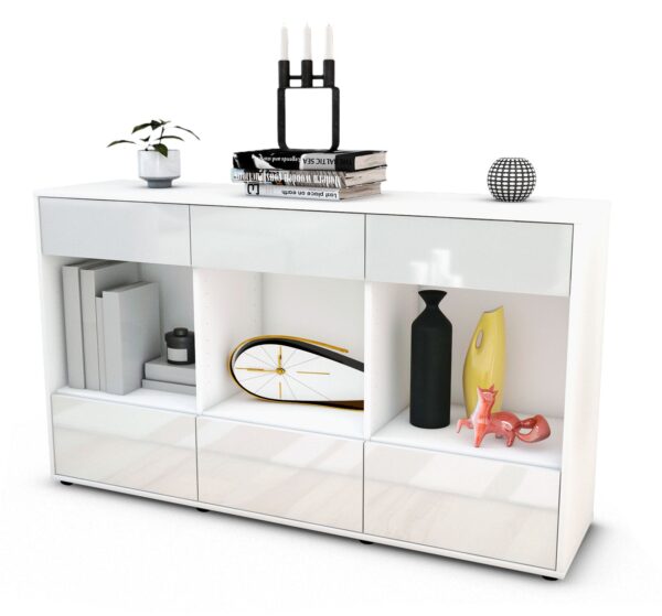 Sideboard Efisia, Weiß (136x79x35cm)