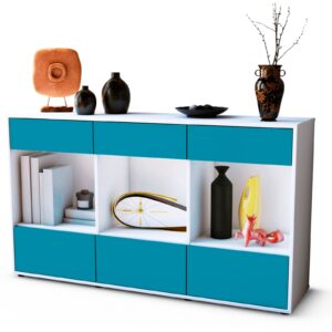 Sideboard Efisia, Türkis (136x79x35cm)