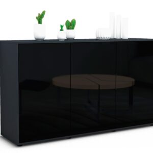 Sideboard Delia, Schwarz (136x79x35cm)