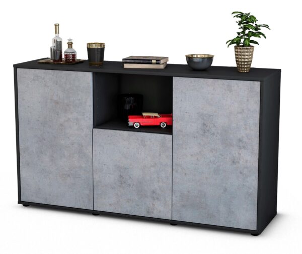Sideboard Demetria, Beton (136x79x35cm)