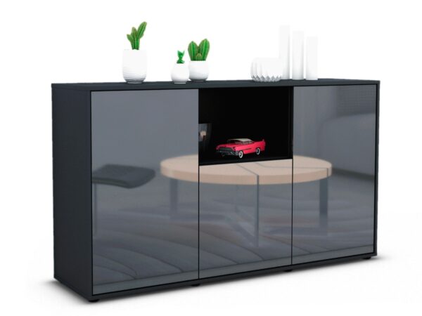 Sideboard Demetria, Grau (136x79x35cm)