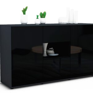 Sideboard Denise, Schwarz (136x79x35cm)