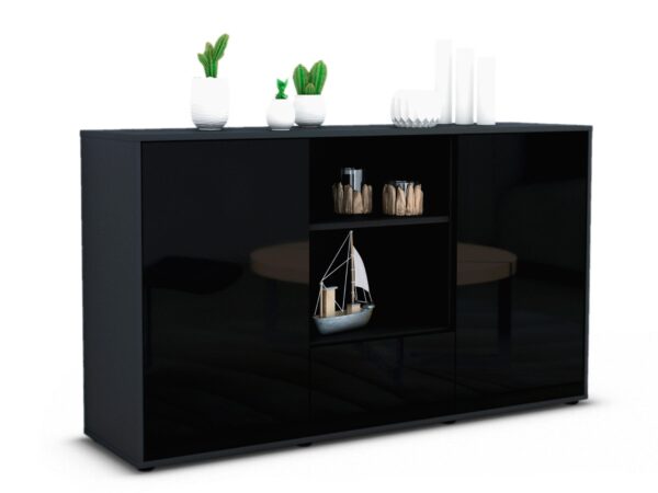 Sideboard Desideria, Schwarz (136x79x35cm)