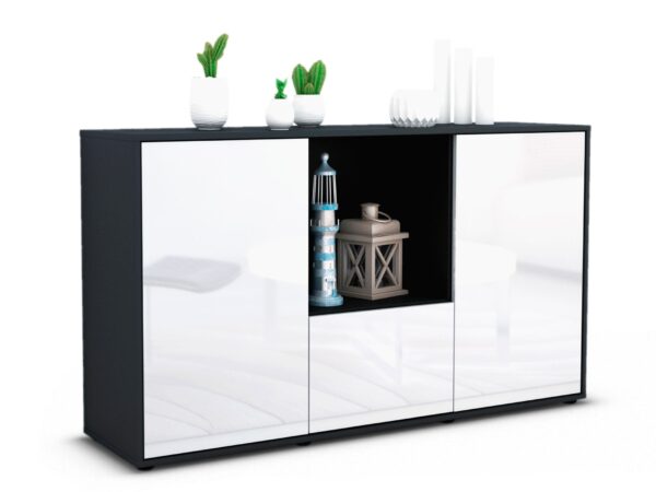 Sideboard Dhonna, Weiß (136x79x35cm)