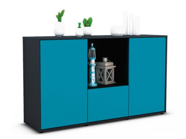 Sideboard Dhonna, Türkis (136x79x35cm)