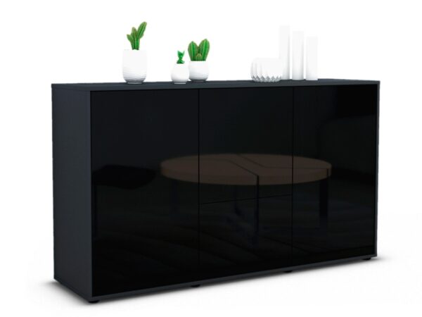 Sideboard Diana, Schwarz (136x79x35cm)