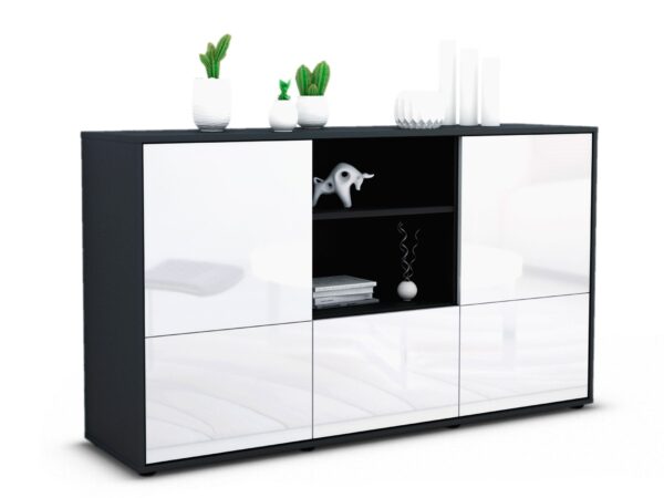 Sideboard Diellza, Weiß (136x79x35cm)