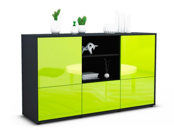 Sideboard Diellza, Grün (136x79x35cm)