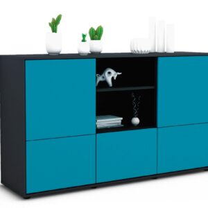 Sideboard Diellza, Türkis (136x79x35cm)