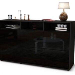 Sideboard Dilara, Schwarz (136x79x35cm)