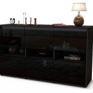 Sideboard Diletta, Schwarz (136x79x35cm)