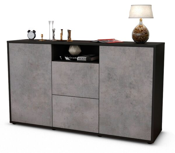 Sideboard Dimphi, Beton (136x79x35cm)