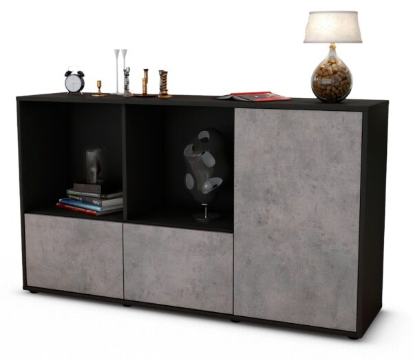 Sideboard Dolcia, Beton (136x79x35cm)