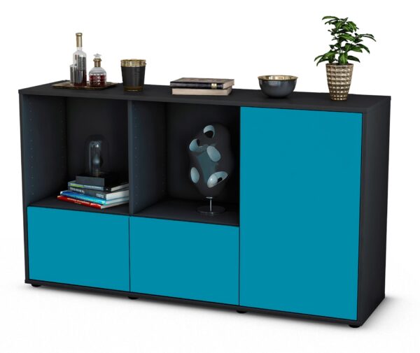 Sideboard Dolcia, Türkis (136x79x35cm)