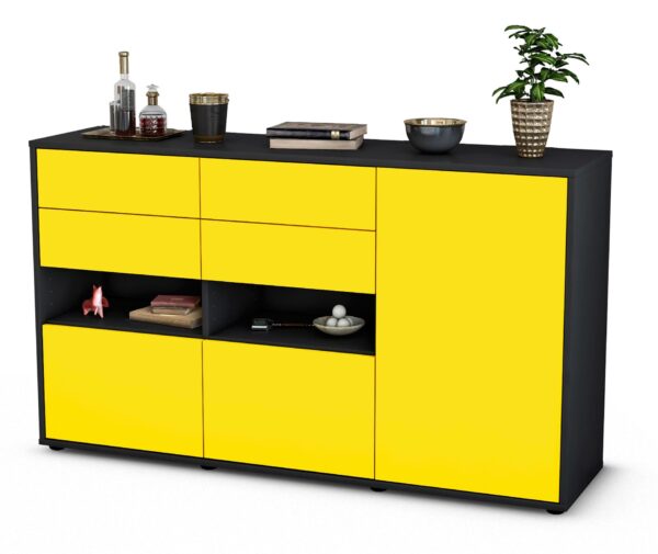 Sideboard Domi, Gelb (136x79x35cm)