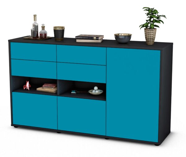 Sideboard Domi, Türkis (136x79x35cm)