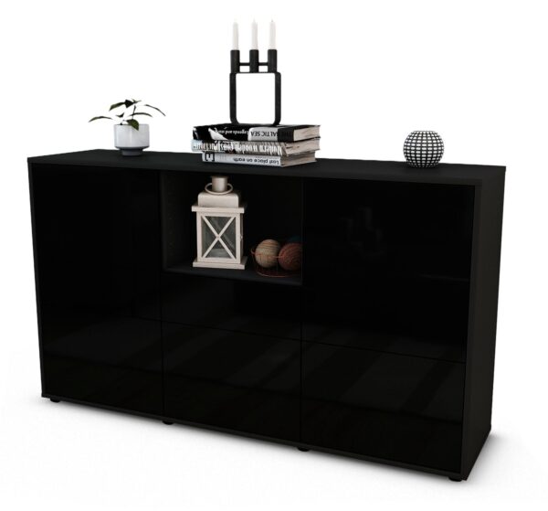 Sideboard Dominika, Schwarz (136x79x35cm)