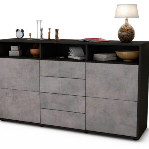 Sideboard Donabella, Beton (136x79x35cm)