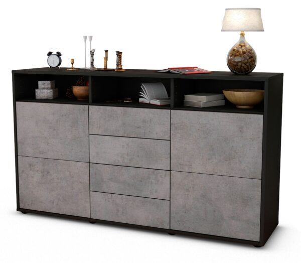 Sideboard Donabella, Beton (136x79x35cm)