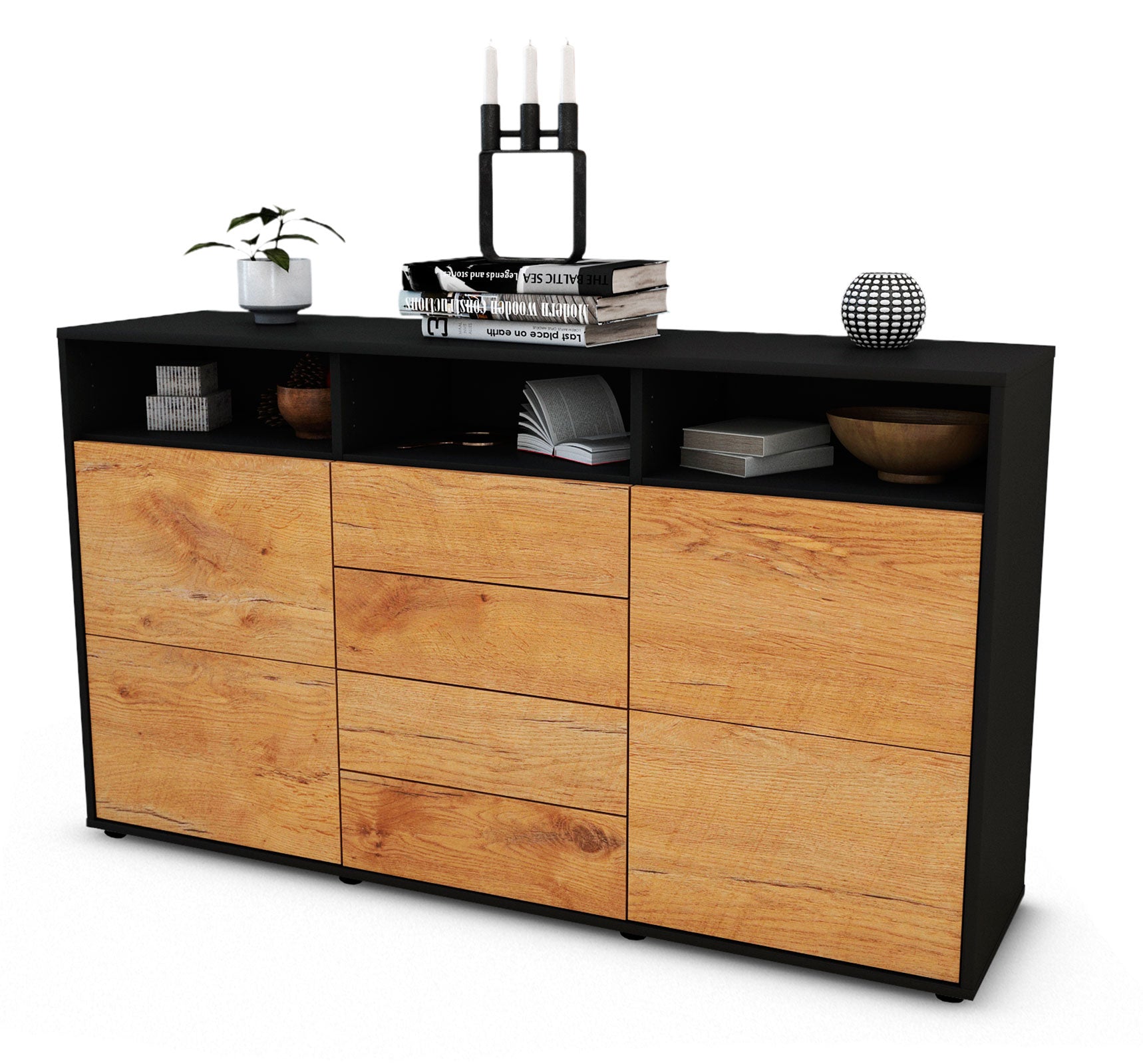 Sideboard Donabella, Eiche (136x79x35cm) 1 Sideboard Donabella, Eiche (136x79x35cm)