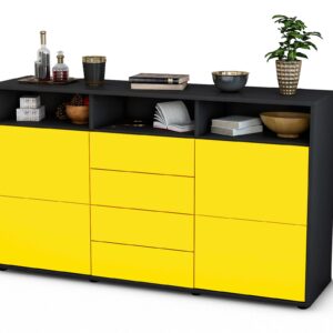 Sideboard Donabella, Gelb (136x79x35cm)