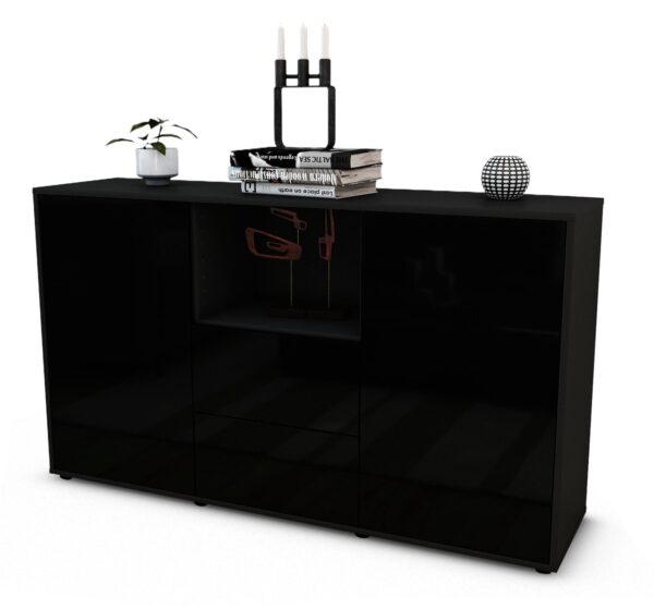 Sideboard Donika, Schwarz (136x79x35cm)