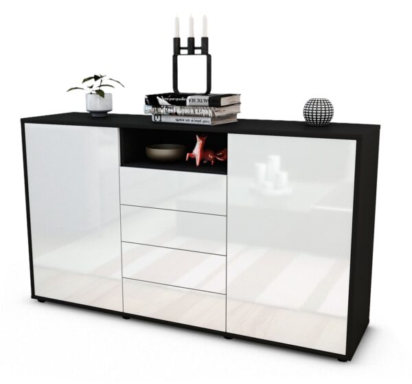 Sideboard Donnice, Weiß (136x79x35cm)