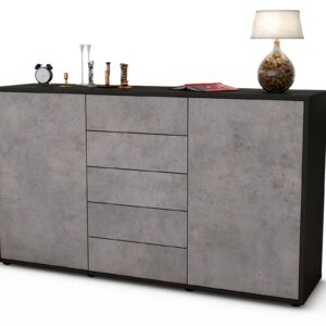 Sideboard Dorelly, Beton (136x79x35cm)