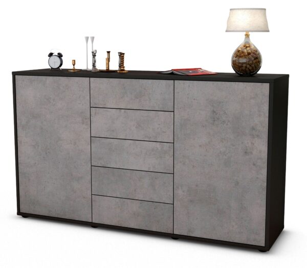 Sideboard Dorelly, Beton (136x79x35cm)