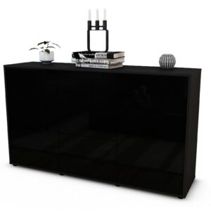 Sideboard Dorelly, Schwarz (136x79x35cm)