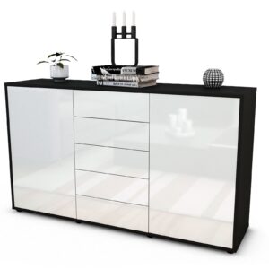 Sideboard Dorelly, Weiß (136x79x35cm)