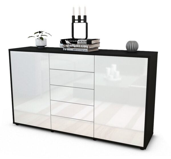 Sideboard Dorelly, Weiß (136x79x35cm)