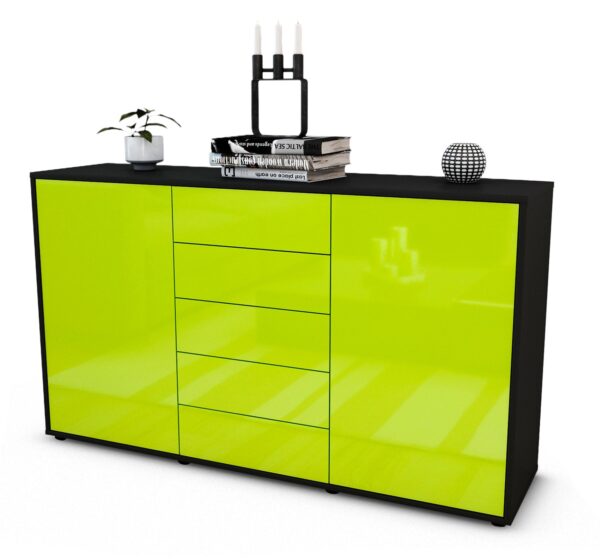 Sideboard Dorelly, Grün (136x79x35cm)